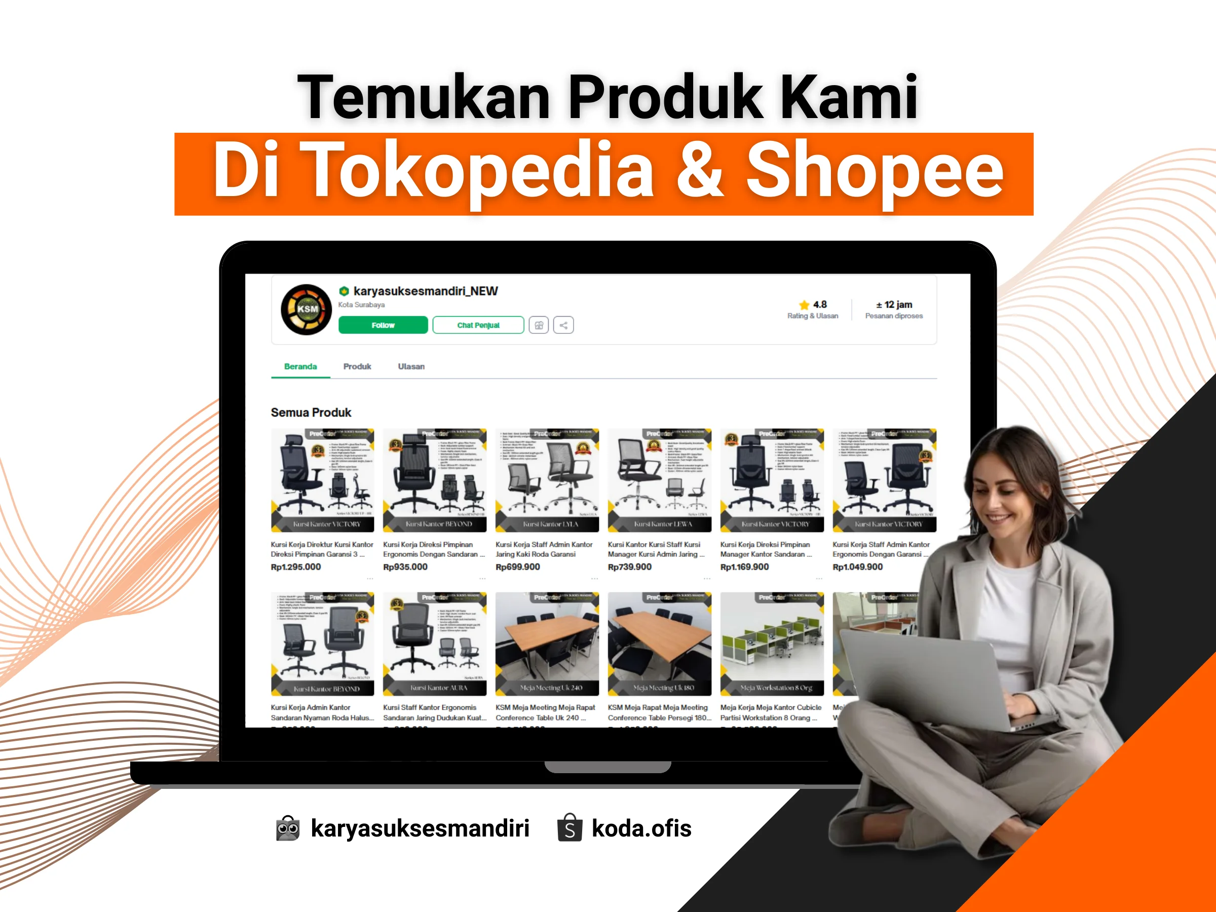 Tokopedia KSM karyasuksesmandiri, Shopee KSM koda.ofis Shopee Mall